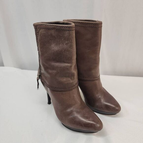 NINE WEST Size 5 Women's Matinee Platform Leather Ankle Heel Boot - Picture 1 of 9